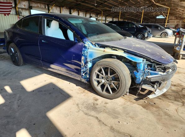 5YJ3E1EB5NF109593 2022 TESLA MODEL Blue Front right