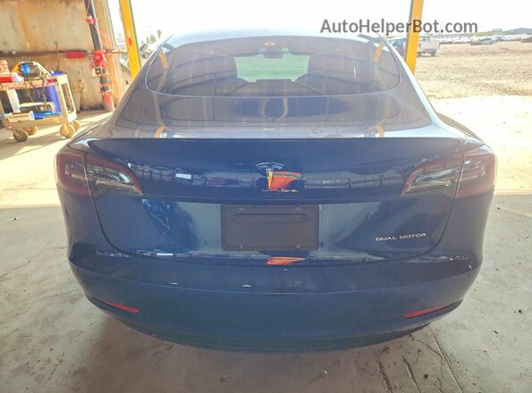 5YJ3E1EB5NF109593 2022 TESLA MODEL Blue Rear view
