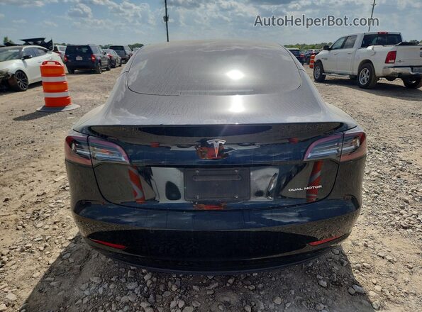 5YJ3E1EB5NF273829 2022 TESLA MODEL Black Rear view