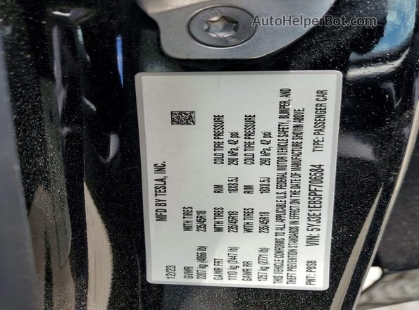 5YJ3E1EB5PF706584 2023 TESLA MODEL Black ძრავის განყოფილების ხედი