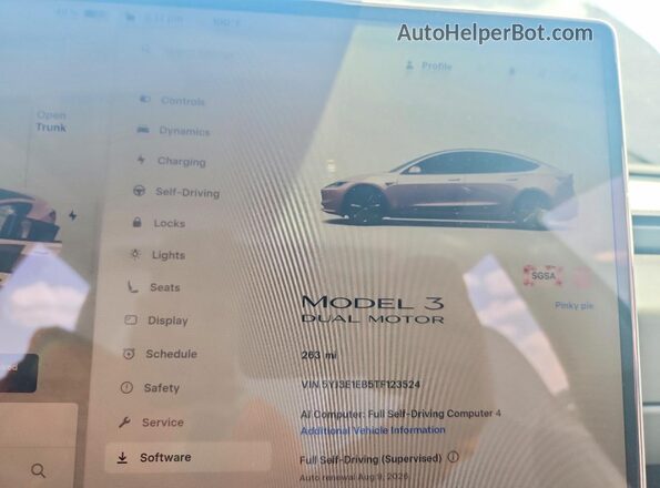 5YJ3E1EB5TF123524 2026 TESLA MODEL Black Vista del cuadro de instrumentos