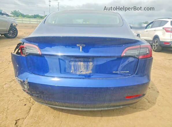 5YJ3E1EB6JF090272 2018 TESLA MODEL Blue Вид ззаду