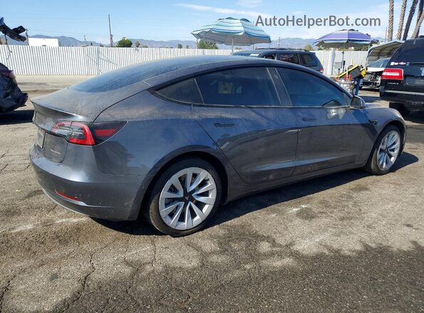 5YJ3E1EB7NF166796 2022 TESLA MODEL Gray უკანა მარჯვენა