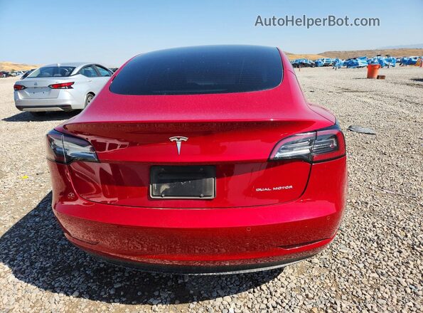5YJ3E1EB7NF190354 2022 TESLA MODEL Red Հետևի տեսք