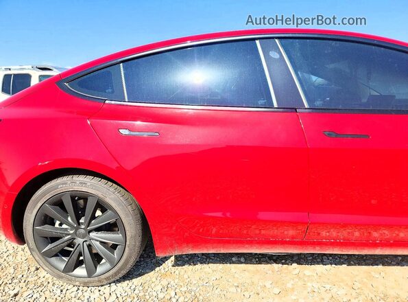 5YJ3E1EB7NF190354 2022 TESLA MODEL Red Հետևի նստատեղերի տեսք
