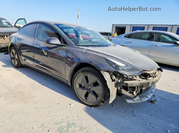 5YJ3E1EB7NF266512 2022 TESLA MODEL Gray Передня права чверть