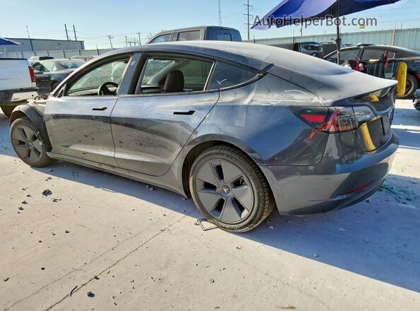 5YJ3E1EB7NF266512 2022 TESLA MODEL Gray Задня ліва чверть