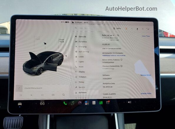 5YJ3E1EB8JF094145 2018 TESLA MODEL Серый Вид щитка приборов