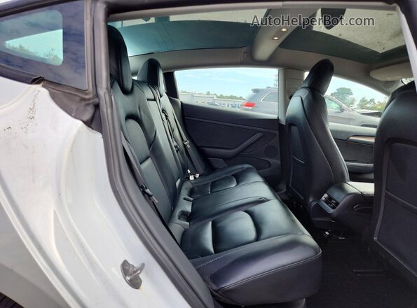 5YJ3E1EB8NF250013 2022 TESLA MODEL White უკანა სავარძლების ხედი