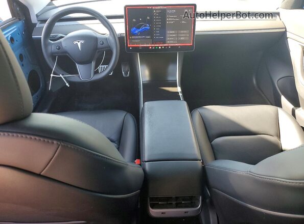 5YJ3E1EB9LF636419 2020 TESLA MODEL Blue Dashboard view
