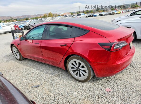 5YJ3E1EB9NF192557 2022 TESLA MODEL Красный Задняя левая четверть