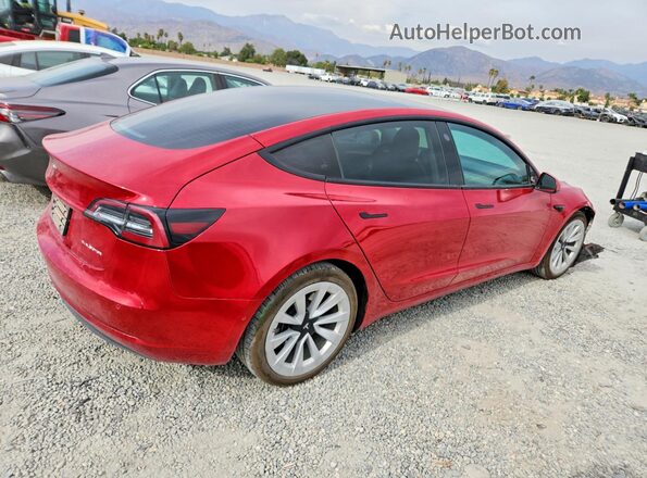 5YJ3E1EB9NF192557 2022 TESLA MODEL Красный Задняя правая четверть