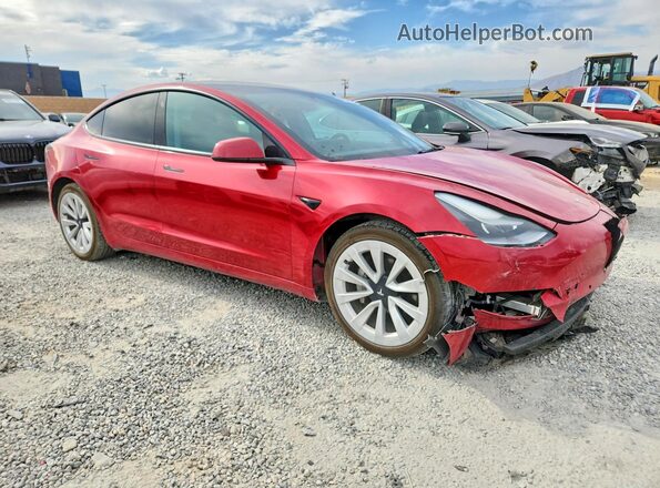 5YJ3E1EB9NF192557 2022 TESLA MODEL Красный Передняя правая четверть