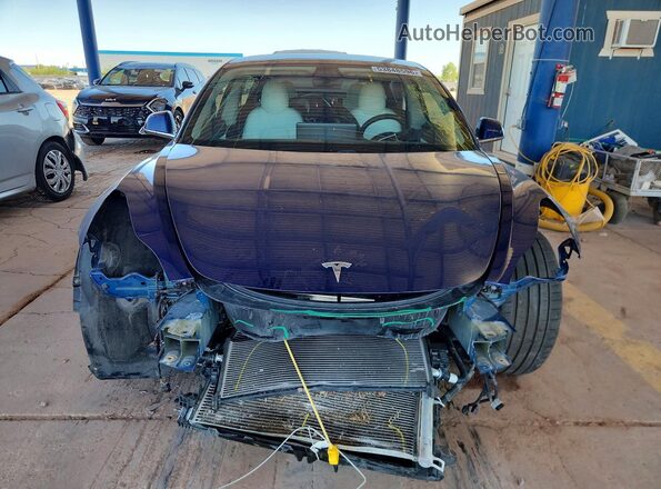 5YJ3E1EBXKF214092 2019 TESLA MODEL Blue Widok z przodu
