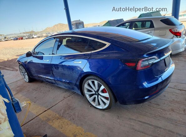 5YJ3E1EBXKF214092 2019 TESLA MODEL Blue Tył lewy