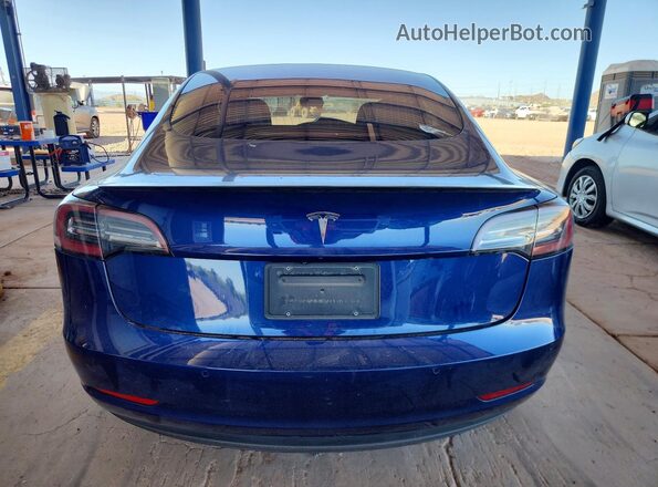 5YJ3E1EBXKF214092 2019 TESLA MODEL Blue Widok z tyłu