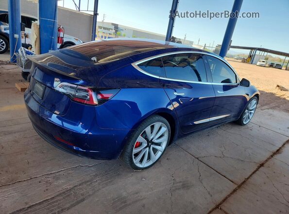 5YJ3E1EBXKF214092 2019 TESLA MODEL Blue Tył prawy