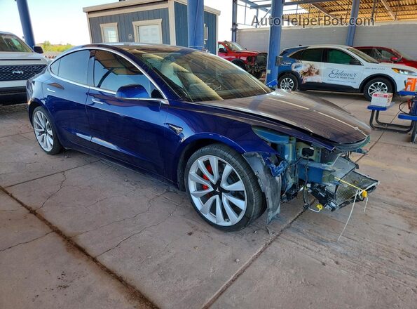 5YJ3E1EBXKF214092 2019 TESLA MODEL Blue Przód prawy