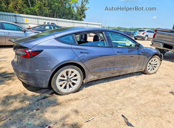 5YJ3E1EBXNF180501 2022 TESLA MODEL Серый Задняя правая четверть
