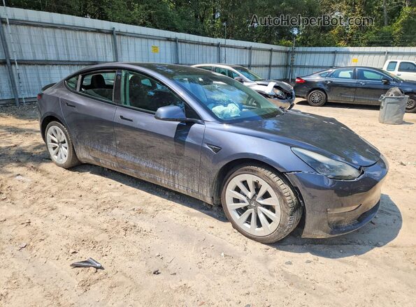 5YJ3E1EBXNF180501 2022 TESLA MODEL Серый Передняя правая четверть