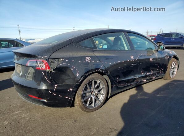 5YJ3E1EBXNF198805 2022 TESLA MODEL Черный Задняя правая четверть