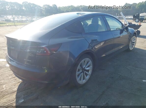 5YJ3E1EBXNF288939 2022 TESLA MODEL 3 Серый Задняя правая четверть