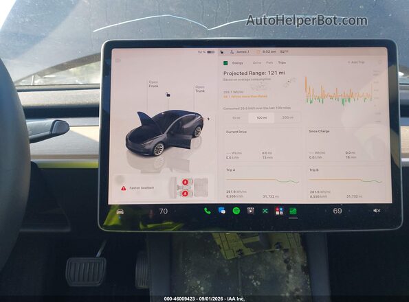 5YJ3E1EBXNF288939 2022 TESLA MODEL 3 Серый 