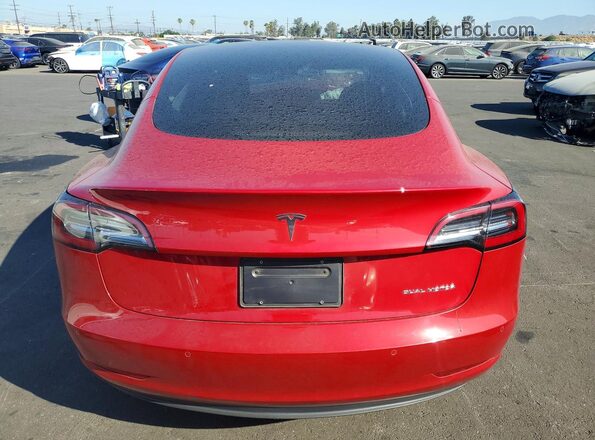 5YJ3E1EBXNF316934 2022 TESLA MODEL Red Հետևի տեսք
