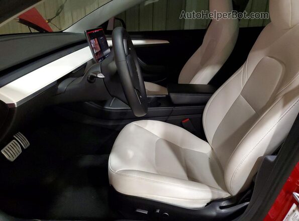5YJ3E1EC1NF254218 2022 TESLA MODEL Red Вид салону спереду
