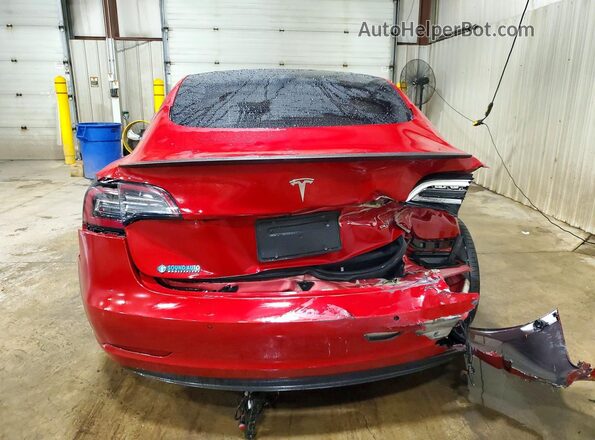 5YJ3E1EC1NF254218 2022 TESLA MODEL Red Вид ззаду