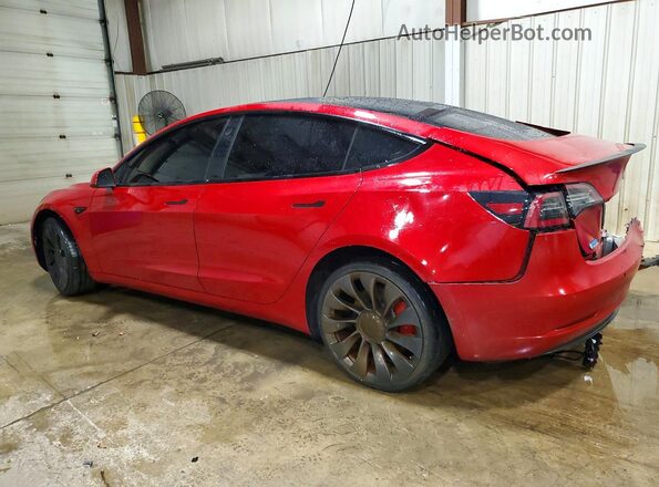 5YJ3E1EC1NF254218 2022 TESLA MODEL Red Задня ліва чверть