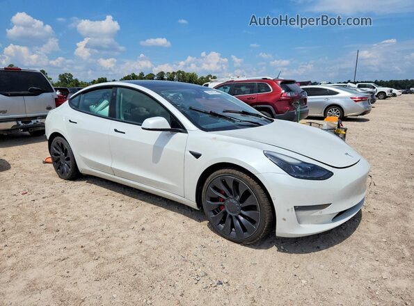 5YJ3E1EC7NF195238 2022 TESLA MODEL Белый Передняя правая четверть