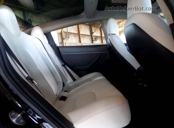 5YJ3E1EC8NF155220 2022 TESLA MODEL Black უკანა სავარძლების ხედი
