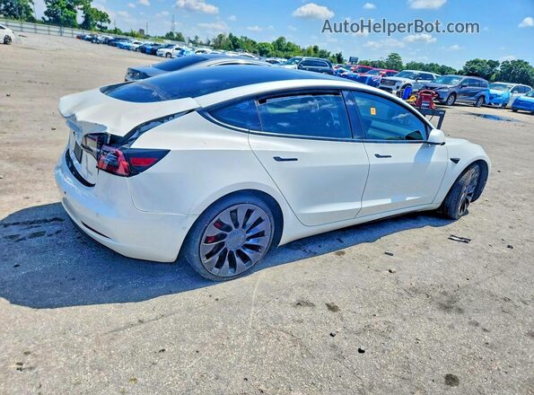 5YJ3E1ECXMF088456 2021 TESLA MODEL Белый Задняя правая четверть
