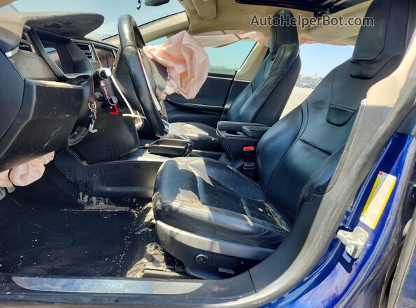 5YJSA1E44GF134304 2016 TESLA MODEL Blue Front interior view