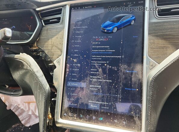 5YJSA1E44GF134304 2016 TESLA MODEL Blue Instrument cluster view
