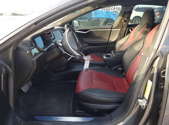 5YJSA1E46GF136510 2016 TESLA MODEL Серый Вид салона спереди