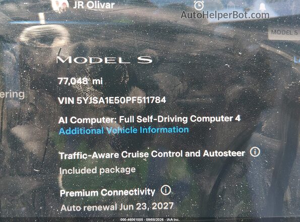 5YJSA1E50PF511784 2023 TESLA MODEL S Красный 