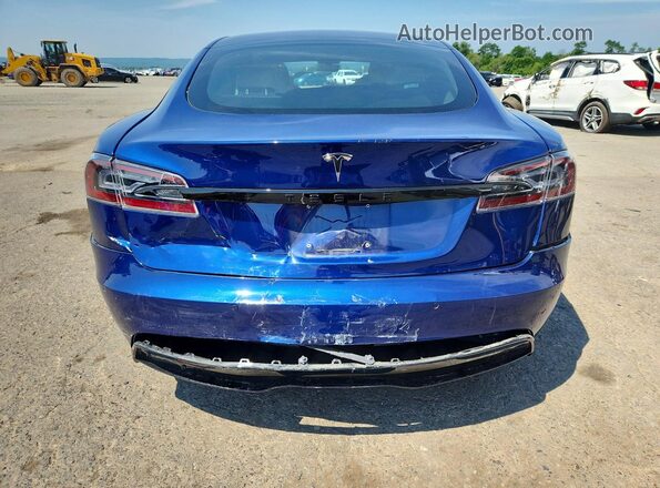 5YJSA1E51MF439974 2021 TESLA MODEL Синий Вид сзади