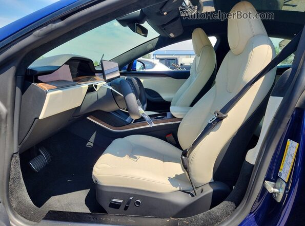 5YJSA1E51MF439974 2021 TESLA MODEL Синий Вид салона спереди