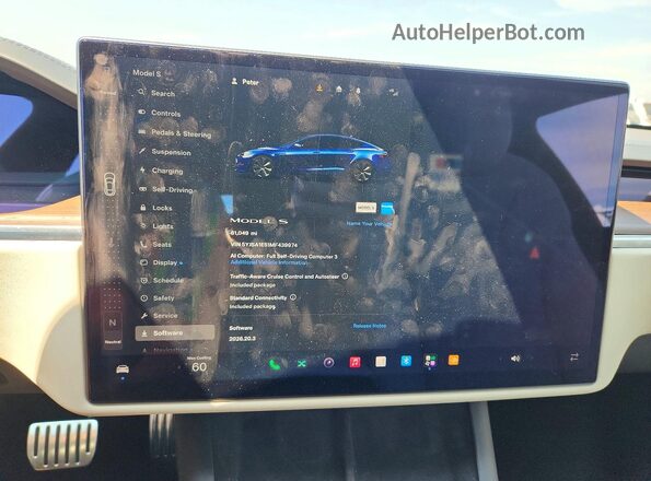 5YJSA1E51MF439974 2021 TESLA MODEL Синий Вид щитка приборов