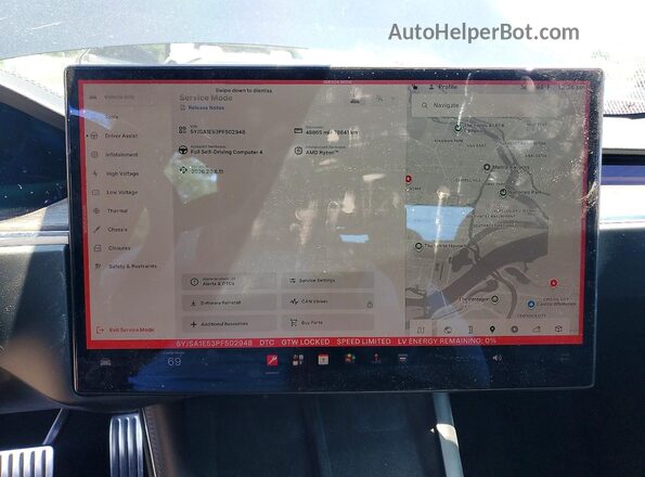 5YJSA1E53PF502948 2023 TESLA MODEL Black ხელსაწყოთა პანელის ხედი