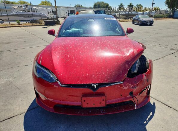 5YJSA1E56NF473877 2022 TESLA MODEL Red Front view