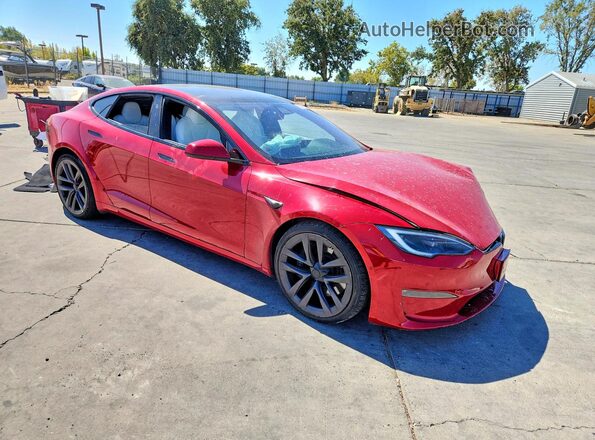 5YJSA1E56NF473877 2022 TESLA MODEL Red Front right