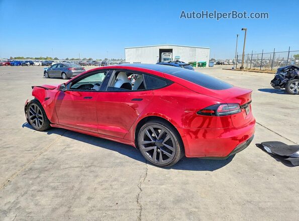 5YJSA1E56NF473877 2022 TESLA MODEL Red Rear left