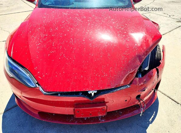 5YJSA1E56NF473877 2022 TESLA MODEL Red Rear interior view