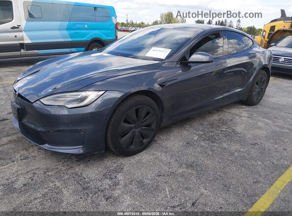 5YJSA1E5XMF428830 2021 TESLA MODEL S Gray Передня ліва чверть