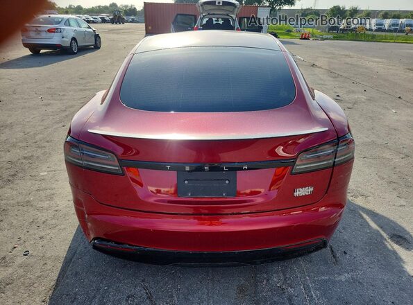 5YJSA1E61SF548456 2025 TESLA MODEL Red უკანა ხედი