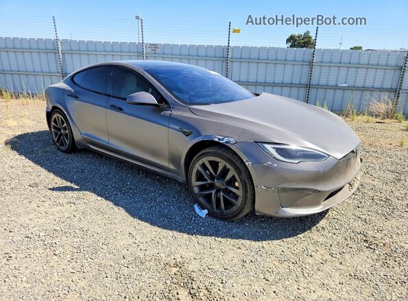 5YJSA1E67NF479342 2022 TESLA MODEL Gray Front right