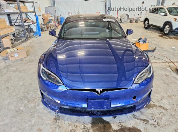 5YJSA1E69NF478628 2022 TESLA MODEL Blue Widok z przodu